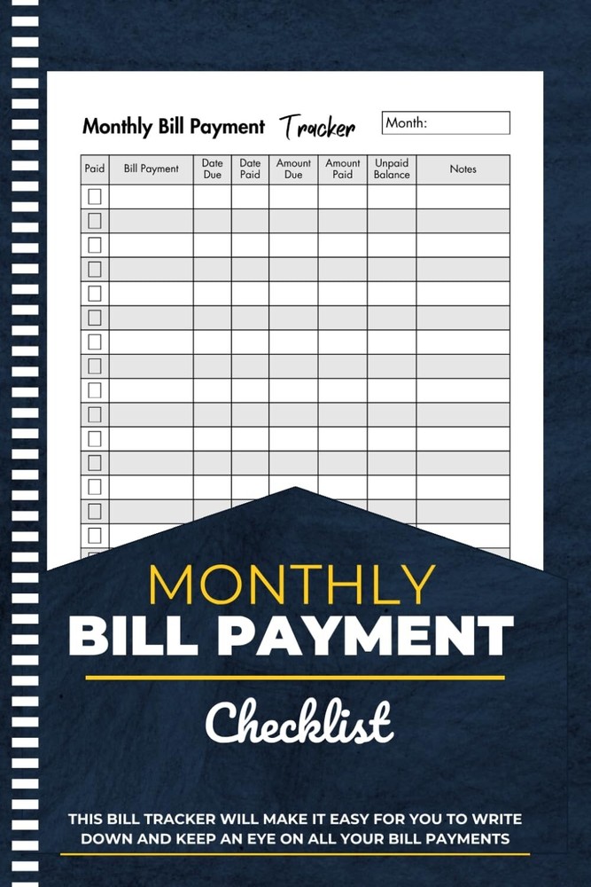 Monthly Bill Payment Organizer Planner 100 Pages