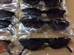 NEW ASSORTED BOX OF SUNGLASSES SUN GLASSES SET OF 12 GLASS COLORED SMALL LENS