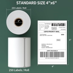 2-40 Rolls Direct Thermal Labels 250 Per Roll 4×6 For Zebra Eltron LP2844 ZP450