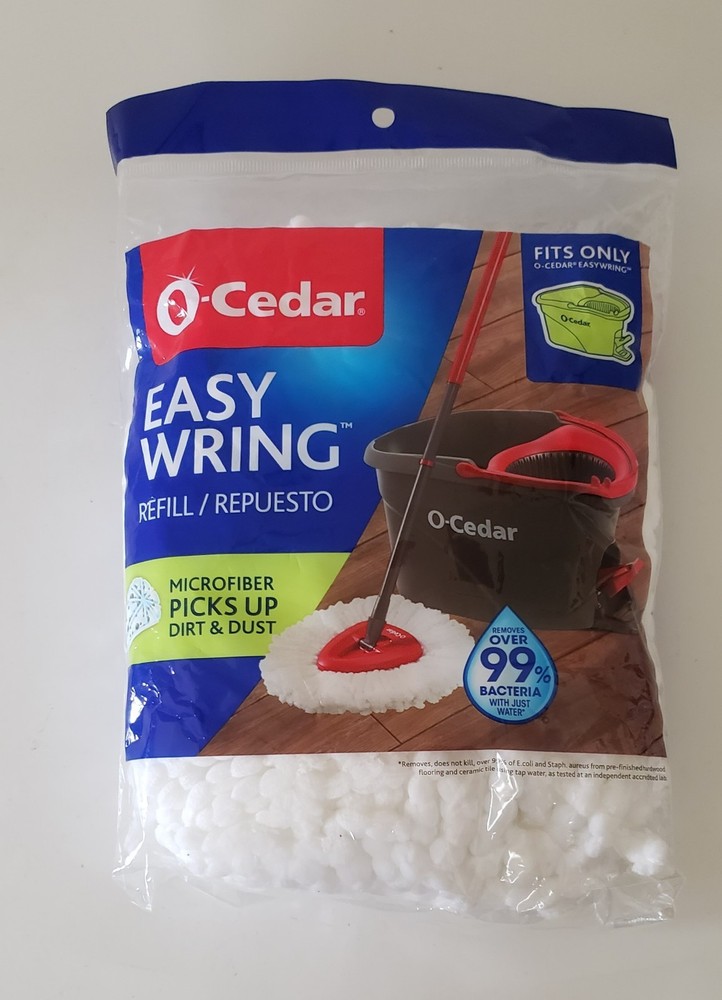 O-Cedar EasyWring Microfiber Round Wet Mop Refill Head, Washable, Red