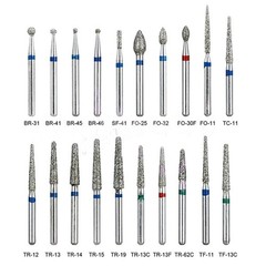100 Types Dental FG Diamond Burs For High Speed Handpiece Friction Grip 50pcs