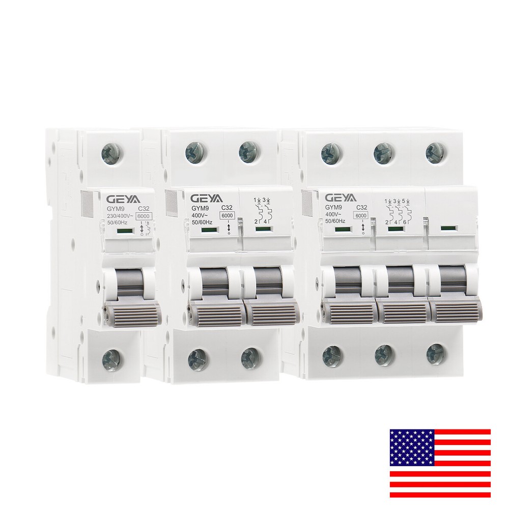 GEYA MCB 1/2/3P Mini Circuit Breaker Type C 6 10 16 25 32 40 50 63 80 100 125Amp