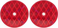 Red Class A 3-3/16″ Round Reflector with Center Mounting Hole 2x 10x 25x