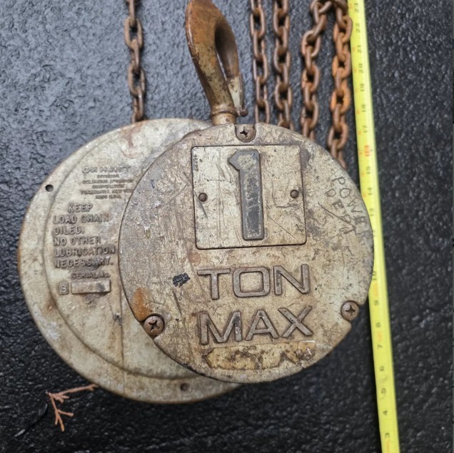 CM Cyclone Model S 1 Ton Manual Chain Hoist ~18 FOOT LIFT! Columbus McKinnon