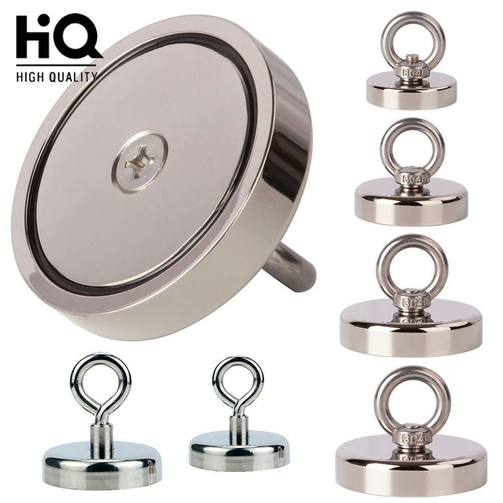 100-1000LB Fishing Magnets Pulling Force Super Strong Round Rare Earth Neodymium