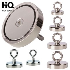 100-1000LB Fishing Magnets Pulling Force Super Strong Round Rare Earth Neodymium