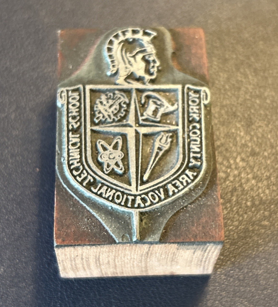 York County Area Vocational Technical School – Vintage letterpress block PA