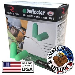 Radians FP90 Deflector Green Earplugs Uncorded NRR33 50 pairs/Box