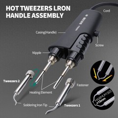 YIHUA 938BD+ Tweezers 2 in 1 Soldering Station Soldering Iron Kit Rework Station