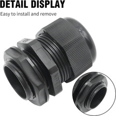 10PCS 1″ (17-25Mm) NPT Nylon Cable Gland, IP68 Waterproof Adjustable Cable Cable