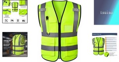 Reflective Safety Vest with Zipper & 5 Pockets – High Visibility for All Seasons