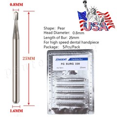 Dental Surgical Length Burs Round Fissure 557 4 6 8 Carbide FGOS FGSL 25mm