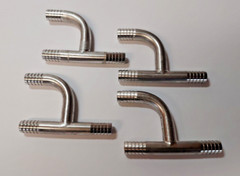 Q-(4) FOOD GRADE STAINLESS STEEL 3/8″ BARB Y HOSE FITTING ADAPTERS SPLICERS