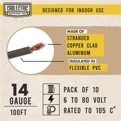 10 Roll 14 Gauge Copper Clad Aluminum Primary Wire – Assorted Colors – 100 Ft of