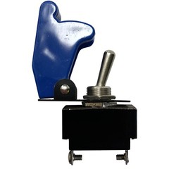 Heavy Duty On Off Metal Toggle Switch 25A 12V & Blue Switch Flip Up Cover