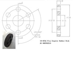 1 ea Bush Hog 11374 Flex Coupler Rubber Pad Disc with Spacers Free Shipping