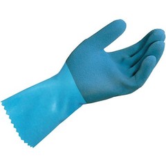 MAPA LL-301 7-7 1/2 M Blue Grip Glove Natural Rubber Hvy Wt Pack 6 Pairs