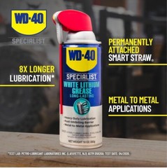 WD-40 Specialist Protective White Lithium Grease Spray with SMART STRAW, 10 OZ