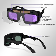 TRQWH Auto-Darkening Welding Goggles, True Color Lens for TIG, MIG & ARC Welding