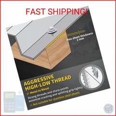 Metal Roofing Screws #10 x 1-1/2″, 300 PCS, FIXLINK RUSPERT Hex Head Rubber Wash