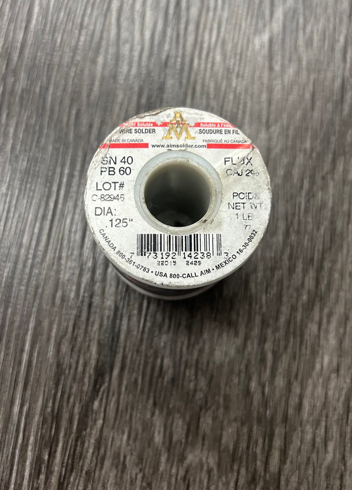 AIM 40/60 Acid Core Flux 0.125″ Solder Wire – GHS001