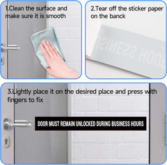 2PCS Door Must Remain Unlocked during Business Hours Sticker Sign，Self-Adhesive