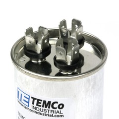 TEMCo 70/7.5 MFD uF Dual Run Capacitor 370 440 vac Volts AC Motor HVAC 70+7.5