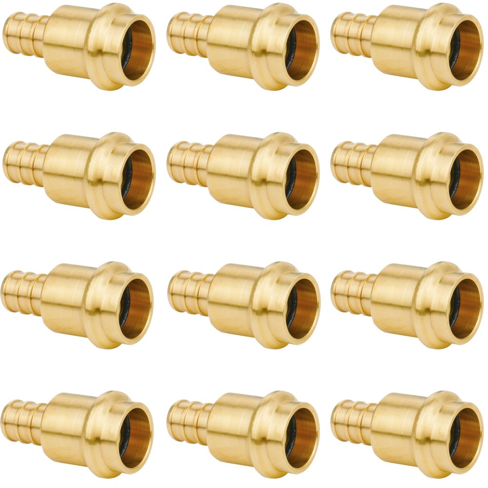 12 Pack 1/2 Press Propress x 1/2 PEX Adapter Crimp Fittings Brass Coupling