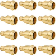 12 Pack 1/2 Press Propress x 1/2 PEX Adapter Crimp Fittings Brass Coupling