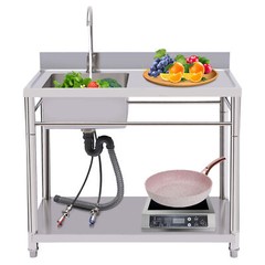 Compartment Commercial Sink Kitchen Stainless Steel Utility Sink Prep Table