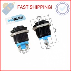 2PCS 19mm Momentary Horn Push Button Switch- 12V SPST 1NO Round Starter Power Sw