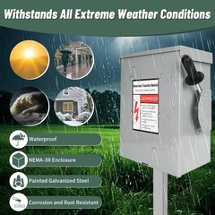 200-Amp, 3 Pole 120 V/240 V Generator Transfer Switch, 48,000 W Manual Transfer