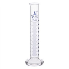Eisco Labs 100ml Graduated Cylinder, Class A – Blue Graduations, Round Base
