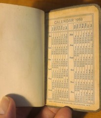Vintage 1958 MINIATURE Pocket Address Date Book The National Supply Co. 4″ x 2″