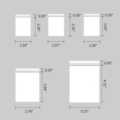 Jewelry Baggies 5 Sizes 500Pcs Small Sealable Zipper Bags Clear Plastic Zip Bags