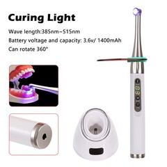 Dental Wireless Curing Light 1 Second Cure Lamp 2500mw/cm2 385nm-515nm ILED Type