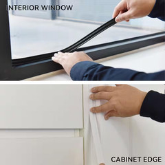 3/4 In. X 10 Ft. Black PVC inside Corner Self-Adhesive Flexible Caulk and Trim M