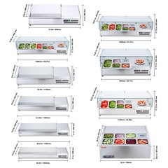 VEVOR 27.5″-71″ Countertop Condiment Refrigerated Salad Sandwich Prep Station