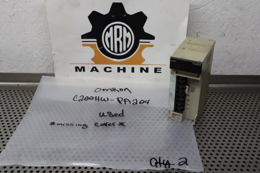 Omron C200HW-PA204 Power Supply AC100-120/200-240V 50/60Hz Used (Missing Cover)