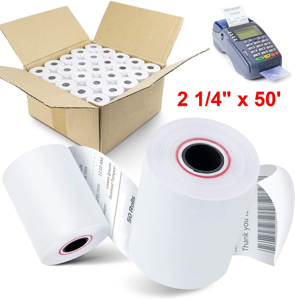 50 Rolls 2 1/4″ x 50′ Thermal Receipt Cash Register Credit Card Paper BPA Free