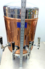 Vintage Copper And Stainless-Steel Beer / Beverage Tower With 4 Spouts 26” x 14”