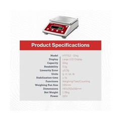 Fristaden Lab Scale | 10 kg x 0.1 g | USA Company | High-Precision Balance fo…