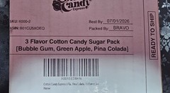 Cotton Candy Express Floss Sugar -3pk- Piña Colada, Green Apple, Bubble Gum NIB