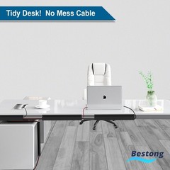 Cable Management J Channel Under Desk – Easy Installation, Black