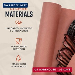 Bryco Goods Pink Butcher Paper Roll 18″x175′ (2100 Inch) – USA Made – Food-Grade