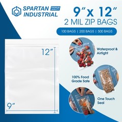 Clear Reclosable Zip Plastic Bags 9″ X 12″ 500 Count 2.0 Mil – Airtight Storage