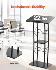 Podium Stand Metal/Acrylic/Wooden Lectern Storage Shelf Classroom Wedding Speech