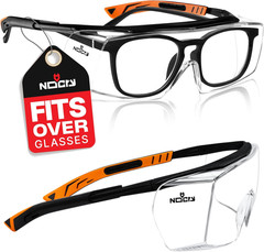 Nocry Safety Glasses over Eyeglasses for Men and Women with anti Scratch Lenses