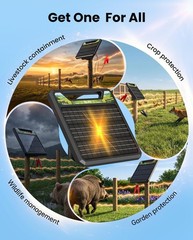 45-Mile Solar Electric Fence Charger 1.0J 12KV High-Power Solar Fence Charger