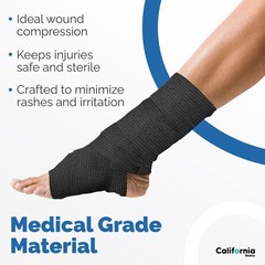 Self-Adhesive Bandage Wrap – Suitable for All 10 Count (Pack of 1), Black